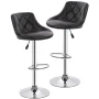 FDW Bar Stool with Adjustable Height, Black, Set of 2 - Image 1