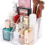 Yesesion Clear Makeup Brush Organizer, Cosmetics Display Case with 5 Compartments, Desktop Storage Box Countertop Holder for Beauty Supply, Lipstick, Jewelry, Stationery in Vanity, Bathroom, Office - Image 2