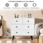 Costway 4 Drawers Dresser Chest of Drawers Free Standing Sideboard Cabinet White - Image 4
