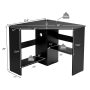 Corner Computer Desk Triangle Writing Workstation with Storage Shelf - Image 4