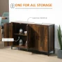 HOMCOM Coffee Bar Adjustable Shelves Industrial Sideboard, Rustic Brown - Image 4