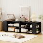 Wooden TV Stand with 8 Open Shelves for TVs up to 65 Inch Flat Screen - Light Gray - Image 2