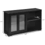 Giantex Stackable Buffet Cabinet, Kitchen Storage Cabinet with Sliding Tempered Glass Doors, Small Sideboard for Kitchen, Dining Room or Living Room, Black - Image 4