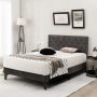 Full Size Upholstered Platform Bed with Tufted Headboard - Image 6