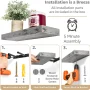 Sorbus 16.25" Gray Rustic Floating Shelves (Set of 3) – Wall Storage for Décor, Frames, Trophies - Image 5