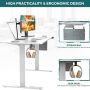 Standing Desk Electric Adjustable Height Home Office Desks, Stand Up Desk Adjustable Computer Desk, Electric Desk Sit Stand Desk Work White Desk 48’’x 24’’ - Image 4