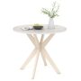 36-Inch Mid Century Modern Kitchen Table with Faux Marble Tabletop and Solid Rubber Wood Legs - Image 3