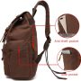 High Capacity Canvas Vintage Backpack - for School Hiking Travel 12-17" Laptop - Image 5