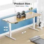 edx Electric Standing Desk, Height Adjustable Desk, 63 x 24 Inches Ergonomic Stand up Desk with Memory Preset and T-Shaped Metal Bracket for Home Office - Image 3