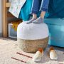 Janis Braided Jute Filled Ottoman Natural Round Pouf - Image 5
