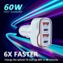 SUNDA 60W USB C Fast Car Charger, 4-Ports Car Charger Adapter, Dual Type C PD30W/PPS30W Compatible with iPhone17/16/15 Pro/Max/iPhone14/iPad Pro/Galaxy/SamsungS25, Dual USB-A 18W QC3.0 for Android - Image 3