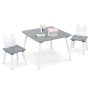Gray 3 Pieces Kids Table and Chairs Set for Arts Crafts Snack Time - Image 3