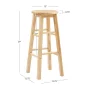 Lopes 29 in. Natural Backless Wood Bar Stool with Wood Seat - Image 3