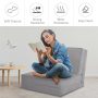 Convertible Lounger Folding Sofa Sleeper Bed - Gray - Image 3