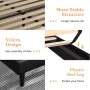 Queen Bed Frame with Upholstered Faux Leather Headboard, UHOMEPRO Platform Bed Frame with Wood Slat Support, No Box Spring Needed, Black - Image 6