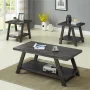 Athens 3-Piece Contemporary Wood Shelf Coffee Table Set - Image 2