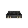 ZLINE - 30 in. Wide 4 Burner AutographParamount DuoPro Gas Rangetop in Black Satin Steel and Bronze Accents (PSRTBSZ-30-CB) - Black Satin Stainless Steel - Image 1