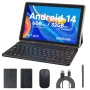 Android 14 Tablet, 10 Inch 2 in 1 Tablets with Keyboard, Mouse, Case, Stylus, 32GB ROM+6GB RAM/1TB Expendable, 8MP Cameras, 1.8Ghz Quad-core Processor, 6000mAh Battery, 1280*800 FHD 10'' Tablet - Image 1