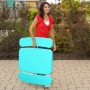 35.4 in. Aqua Blue Rectangle Steel and Resin Kids Picnic Table Seats 4 - Image 6