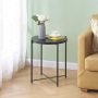 OVICAR Metal Tray End Table, Round Accent Coffee Side Table, Anti-Rust and Waterproof Outdoor Small Side Table, Indoor Modern Sofa Side Table Bedside Table for Living Room Bedroom Balcony - Image 2