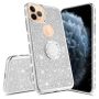 Apple iPhone 11 Pro Max 6.5inch Case Silver Glitter Ring Kickstand Clear Shock Proof Protective Phone Case - Image 3
