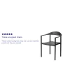 Cafe Chair, Stackable, Plastic, Black RUT-418-BK-GG - Image 4
