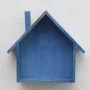 Wooden Hanging Shelf Wall Shelf Vintage Decor Shelf, 24x19x9cm,Blue - Image 6