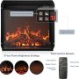 BELLEZE 47" TV Stand with 18" Electric Fireplace Heater & Open Storage Shelves & Cabinets - Veropeso (Espresso) - Image 6
