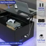 Hommpa LED Coffee Table with USB Ports and Outlets Lift Top Coffee Tables with Storage High Gloss White Rectangular Modern Center Table for Living Dining Room - Image 4