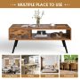 Retro Rectangular Coffee Table with Drawer and Storage Shelf - Image 5