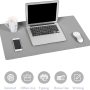 TOWWI Dual Sided Desk Pad, 36" x 17" PU Leather Desk Mat, Waterproof Desk Blotter Protector Mouse Pad (Gray/Sliver) - Image 5