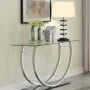 Danville U-shaped Glass Top Entryway Console Table Chrome - Image 2