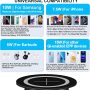 Desk Wireless Charger, JE Make IT Simple Desktop Grommet Power Wireless Charging Pad, for iPhone 16/15/14/13/12 Series, Samsung, Airpods and All Phones with Wireless Charging (Black) - Image 3