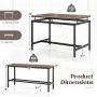 3 Pieces Dining Table Set with Wooden Kitchen Table and 2 Benches - Image 3
