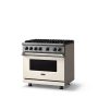 Viking - 36 in. Wide 6 Burner 5.1 Cu. Ft. Gas Sealed Burner Range-Pure White - Pure White - Image 2