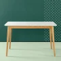 Desert Fields Jen 47" Indoor Wood Dining Table, Natural - Image 2