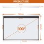 100'' Projector Screen 16:10 4K HD Projector Movies Screen for Home Theater - Image 2