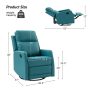 Coral Classic Teal Faux Leather Swivel Recliner with Metal Base - Image 3