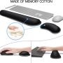 Keyboard Mouse Pad Set, Extended Gaming Mouse Pad + Keyboard Wrist Rest Support, Memory Foam for Easy Typing Pain Relief, 3Pcs Ergonomic XXL (31.5 x 11.81in) Ultra Thick Desk Mat Aesthetic - Image 2