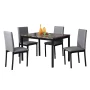 Roundhill Furniture Citico 5Pc Dining Set with Laminated Faux Marble Top Black - Image 6