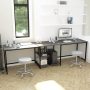 Teraves Reversible Computer Desk for Small Spaces with Shelves,Gaming Desk Office Desk for Home Office (47in, Black Oak) - Image 2