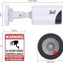 BNT Dummy Fake Camera, Surveillance Security CCTV Dome Camera, with One LED Light, Security Alarm Sticker Label (TC-W2), Security Camera Suitable for Indoor/Outdoor (2 Pack, White) - Image 2