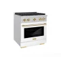 ZLINE - 30 in. Wide 4 Burner 4.2 cu. ft. Autograph Paramount Dual Fuel Freestanding Range with White and Gold Accents - White - Image 3