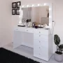 Boahaus Serena Makeup Vanity Table with Built-In Lights & Glass Top | Elegance Redefined - Image 4