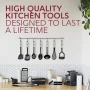 JoyTable Stainless Steel Cooking Utensil Set, Non-Stick Cookware Set, 24pc Heat Resistant Nylon Kitchen Accessories, Black - Image 3