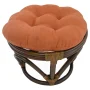 Rattan Ottoman with Micro Suede Cushion -Spice (Red) - Image 3