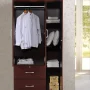 Hodedah 3 Door Bedroom Armoire with Drawers, Mahogany - Image 6
