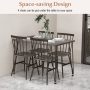 5-Piece Dining Table Set for 4 with 360° Swivel Feet for Small Place - Image 5