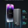 Portable Charger ,40000mAh Power Bank PD 30W Quick Charging, Flashlight for Camping or Emergency Use,LED Power Percentage Display(Carbon Black) - Image 3