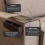 Sofa Tray Table with EVA Base and Couch Cup Holder. Remote Control and Cellphone Organizer Holder, Arm Rest Organizer, Arm Rest Table with Pockets. Fits Over Square Chair arms. (Dark Brown) - Image 4